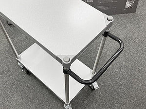 ガルバシェルフワゴン46×90 3段 ポール900 取っ手付きBK