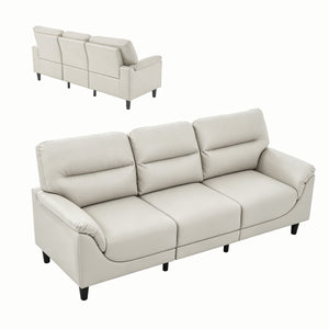 ソファ 3人掛け PUレザー 応接ソファ 全身サポート 来客対応 W180×D70×H85cm 耐久性抜群 北欧