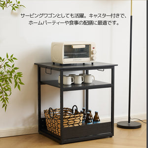 プリンター台 3段 大型 キャスター付き レーザープリンタ インクジェットプリンタ対応 高さ70.5cm 幅60cm 耐荷重30kg ブラック