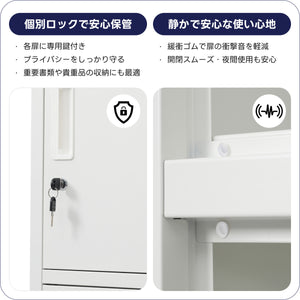 オフィスロッカー スチール製 鍵付き 4人用 収納 オフィス 事務所 会社 店舗 病院 学校 更衣室 業務用 1列4段 パーソナルロッカー ホワイト