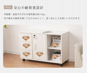 2台セット キャビネット スチール製 デスクワゴン 引き出し サイドボード チェスト 収納棚 リビングボード 両開き扉 大容量収納 テレビ台 作業台 ホワイト