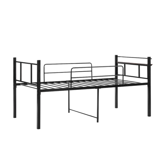 ロータイプベット 宮棚 ベッド シングル ロング パイプ ベット スチール ベッド下 収納付きフレームベッド 1人用