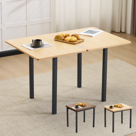ダイニングテーブル 天板が広げる 幅75-120ｃｍ 昇長式テーブル 作業用 デスク テーブル センターテーブル リビングテーブル コンパクト 収納便利 木目調