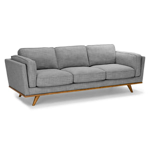 Timber 90" Sofa - Pebble Gray and Honey Oak
