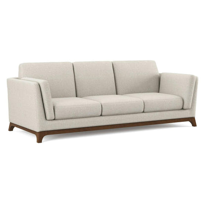 Ceni 83" Sofa - Chalk Gray and Walnut