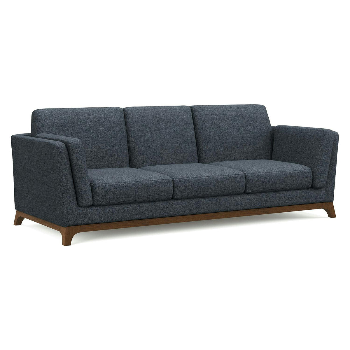 Ceni 83" Sofa - Denim Blue and Walnut