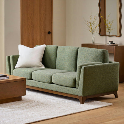 Ceni 83" Sofa - Hemlock Green and Walnut