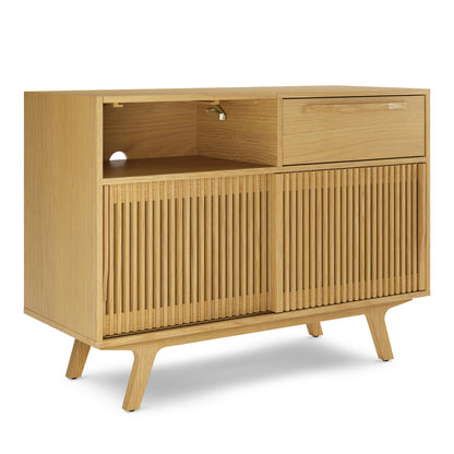 Jokuna 48" Vinyl Media Unit - Natural Oak
